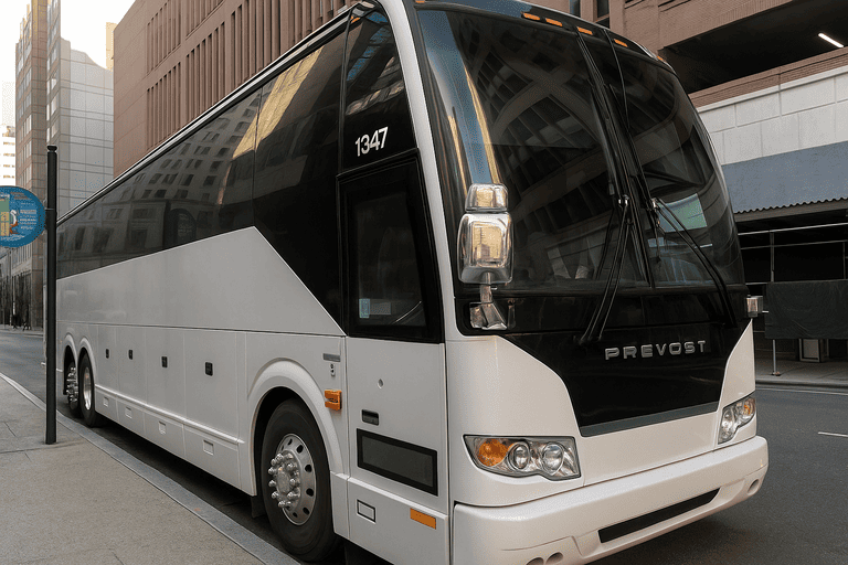 a Charter Bus Rental Shoreline coach bus
