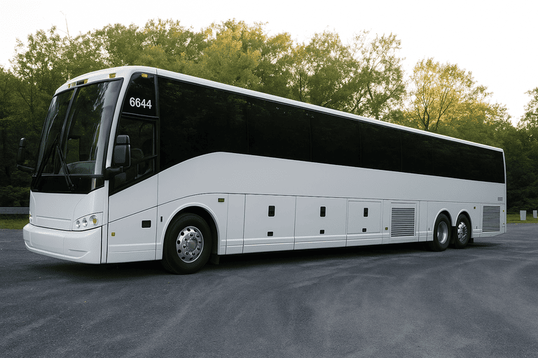 exterior of Charter Bus Rental Shoreline coach bus